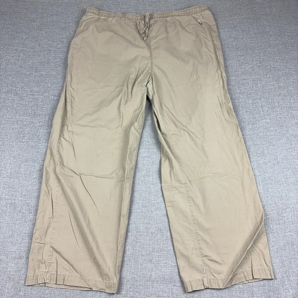 Vintage Polo Ralph Lauren Pants Mens L Khaki Flesh Pony Drawstring Lounge 90s